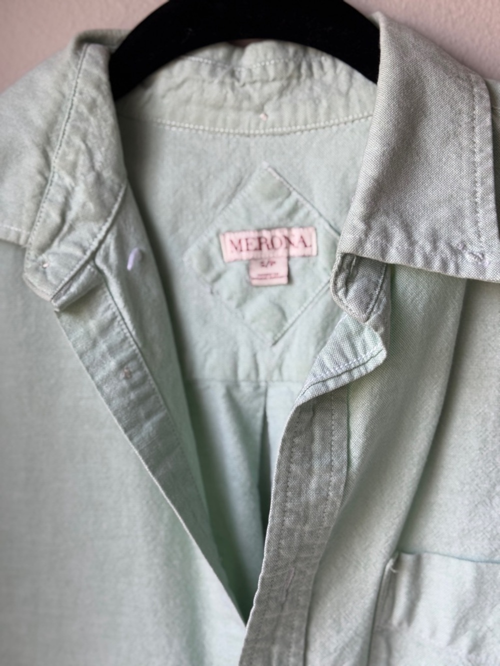 Merona Mint Green Short Sleeve Button-Up Shirt - Picture 2 of 3